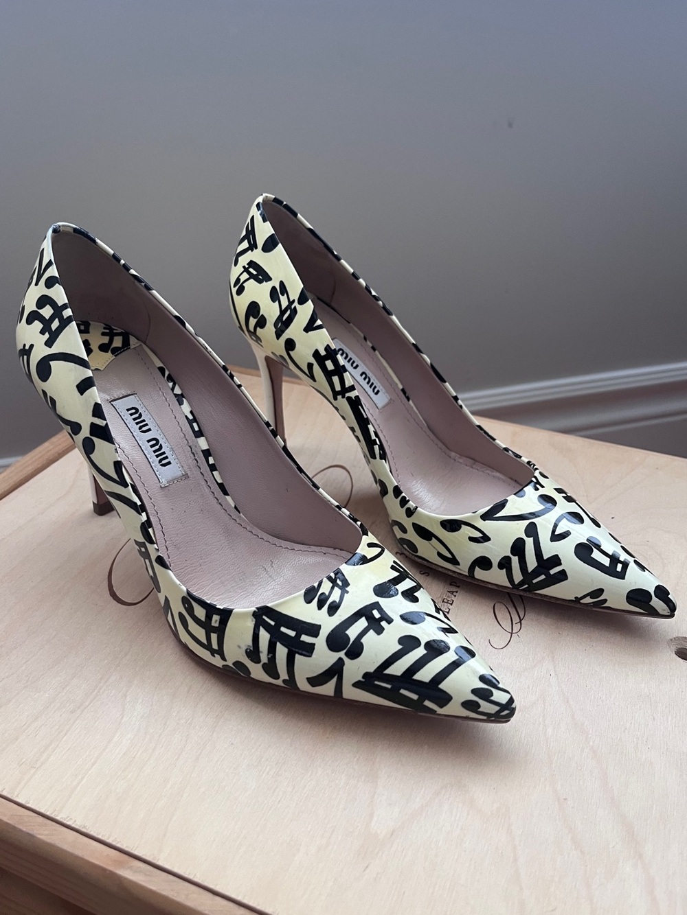 Miu Miu Music Note Patent Pumps
